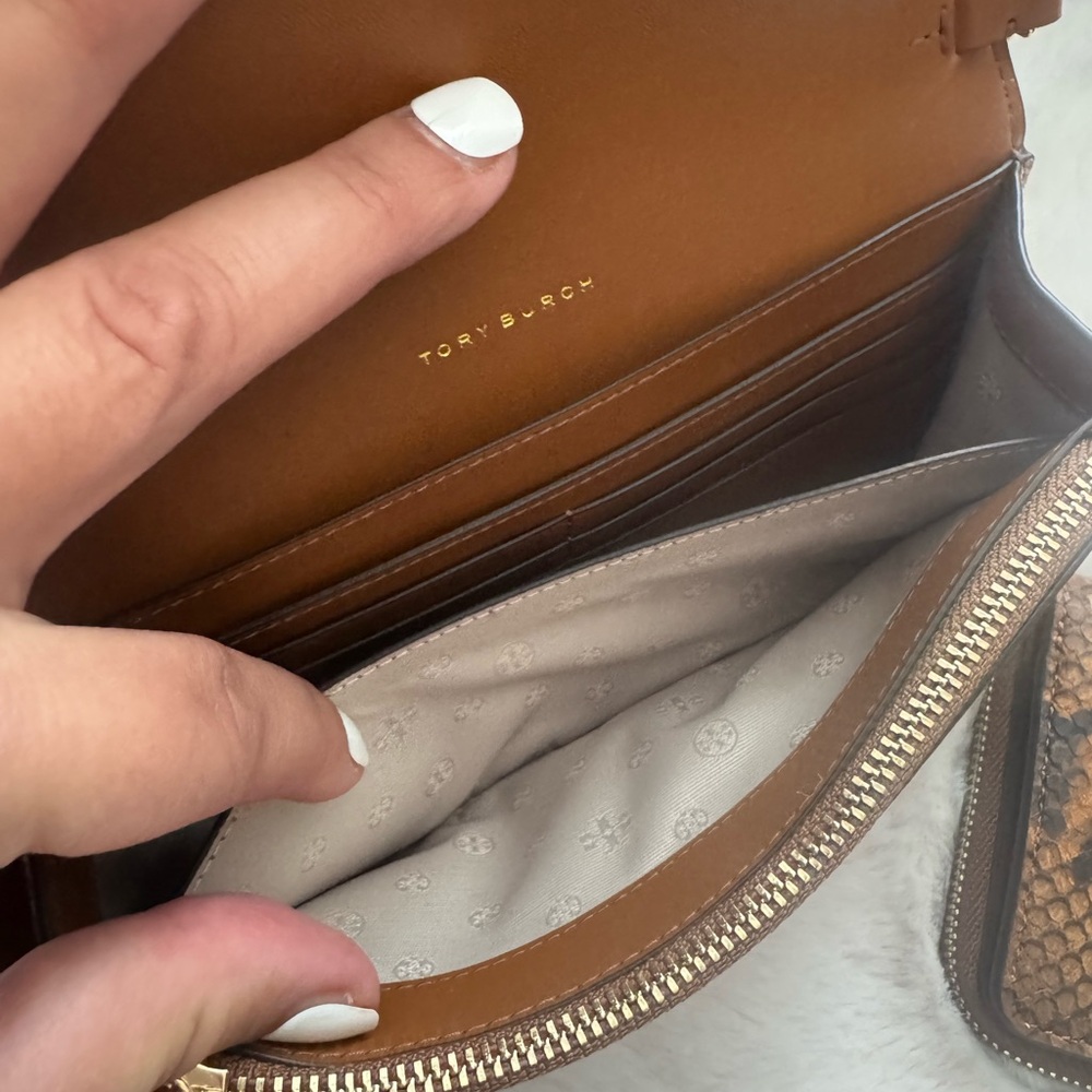 Authentic Tory Burch Brown Exotic Crossbody Bag - Picture 2 of 6